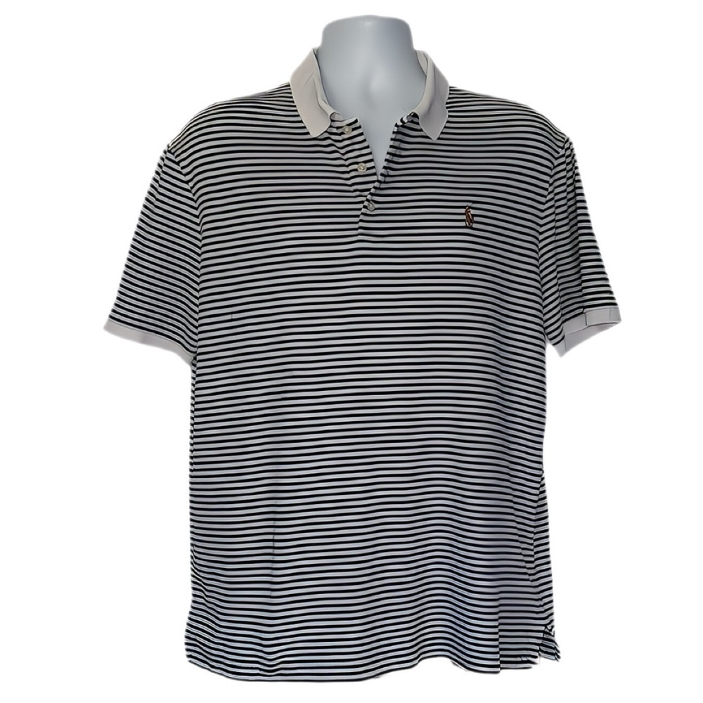 Polo Ralph Lauren Classic Fit Striped Polo Men’s L Navy White Pony Logo Cotton